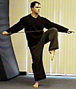 Head Instructor Daniel Carr demonstrates Kung Fu Straight Sword